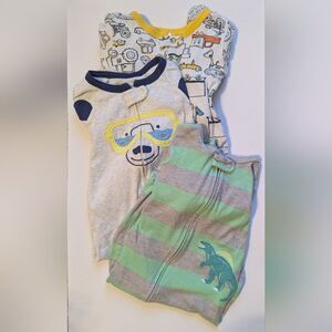 Carter's Boys Footie Pajamas - Trucks, Polar Bear, Dinosaur - Set Of 3